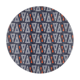 Mörk blått och röda geometriska trianglar Mönster