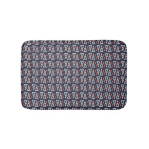 Mörk blått och röda geometriska trianglar Mönster Badrumsmatta
