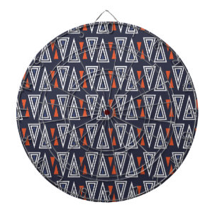 Mörk blått och röda geometriska trianglar Mönster Darttavla