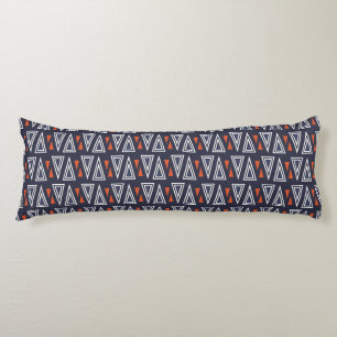 Mörk blått och röda geometriska trianglar Mönster Kroppskudde