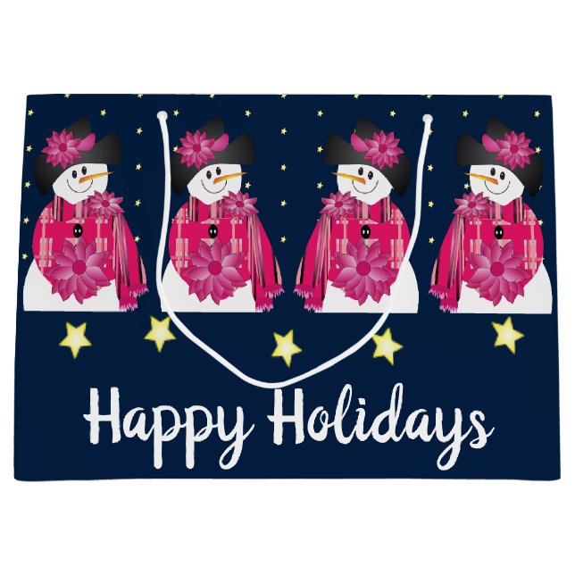 Mörk blått och Rosa Snögubbe (Framsidan)