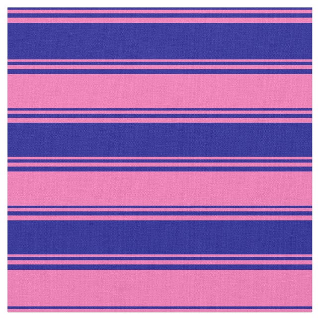 Mörk blått och Shock rosa, stripe Mönster Tyg (Närbild)
