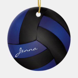 Mörk blått och svart anpassar Volleyball Julgransprydnad Keramik