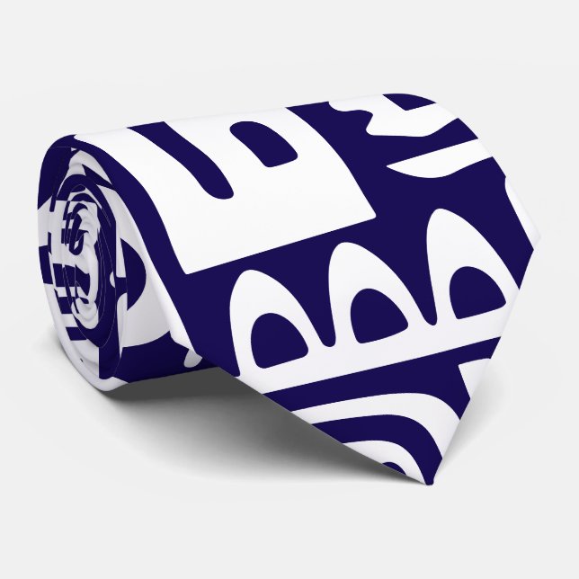 mörk blått och vita luder på 7 slips (Rullad)