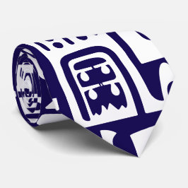 mörk blått och vita luder på 7 slips