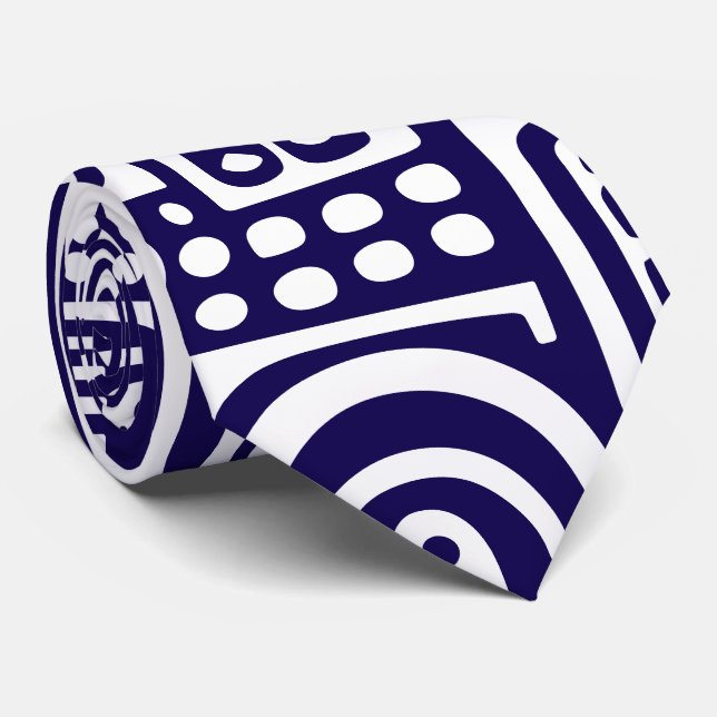 mörk blått och vita luder på 7 slips (Rullad)