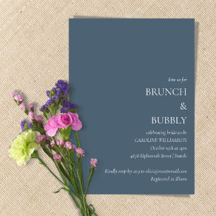 Mörk blått om minimal Brunch Bubly-Möhippa Inbjudningar