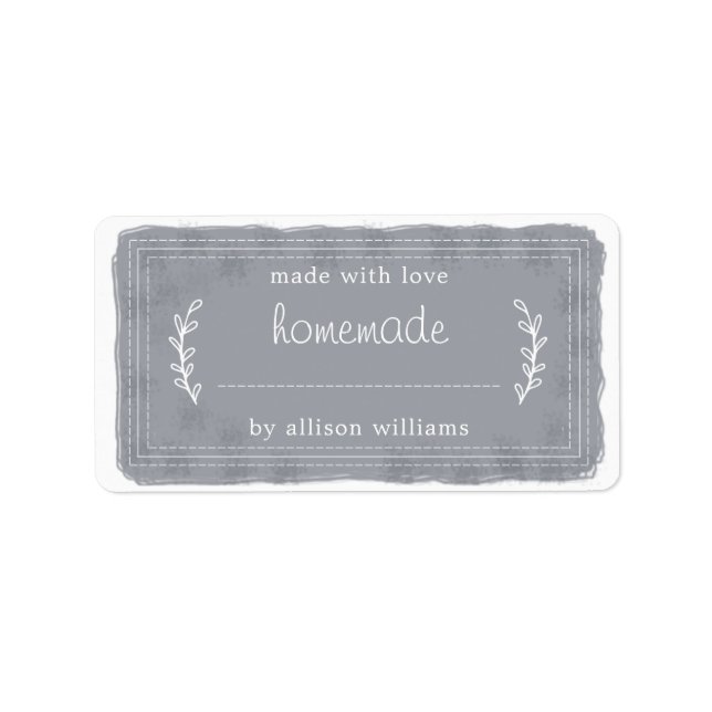 Mörk blått om Rustic Homemade Baked Goods Sylt Can Adressetikett (Framsidan)