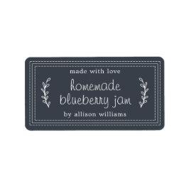 Mörk blått om Rustic Homemade Blueberry Sylt Canni Adressetikett