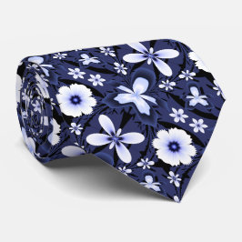 Mörk blått Orchid-Elegant blomma Slips