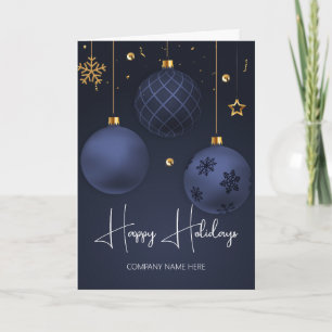 Mörk blått Ornament Company Helgdag Kort