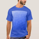 Mörk blått övertoningsgeometriskt nät mönster t shirt<br><div class="desc">Elegant modern geometrisk t-shirt för alla. Mörk blått gradientgeometrisk maska med mönster-ljusa trianglar, ombre. Triangelns geometriska nät med kombinerad övertoningsdesign.</div>