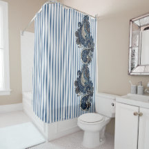 Mörk blått Paisley Rand Mönster Retro Chic Boho