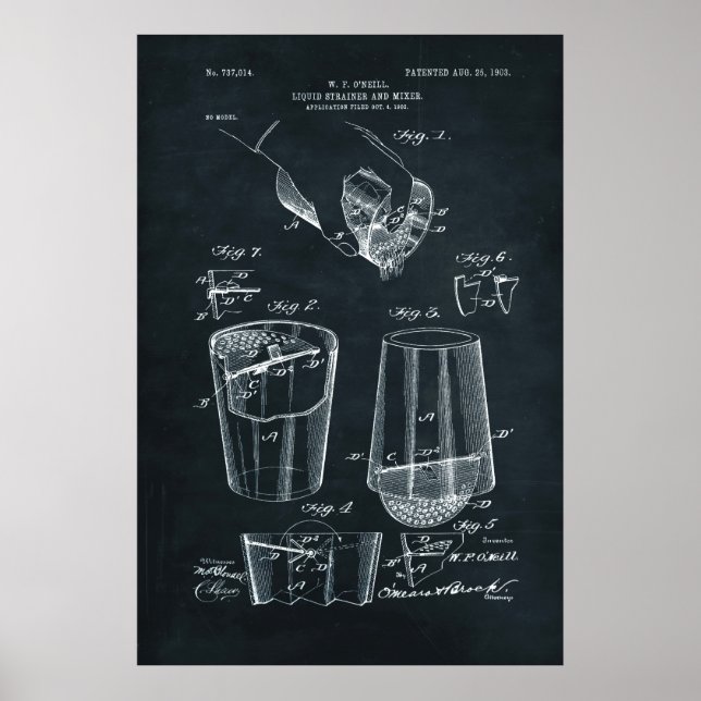 Mörk blått | Patent för flytande stam och blandare Poster (Framsidan)