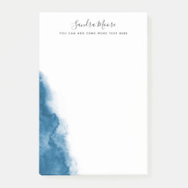 Mörk blått personlig namn post-it block