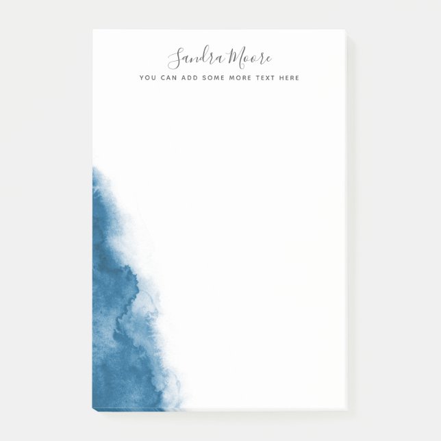 Mörk blått personlig namn post-it block (Framsida)