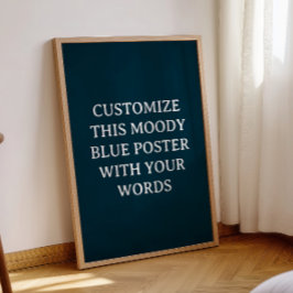 Mörk blått Personligt bröllp Poster Moody formellt