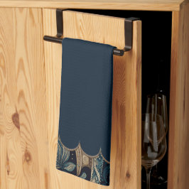 Mörk blått Pisley-mönstrad accent Kökshandduk