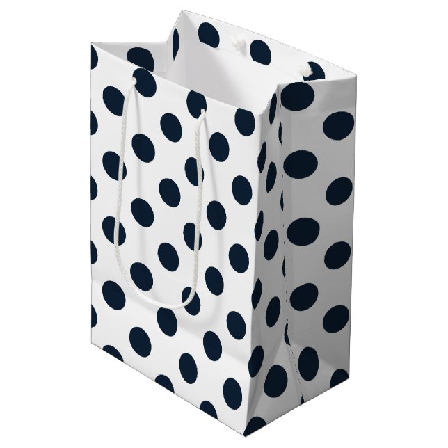 Mörk blått polka dots (Framsidan Vinklad)