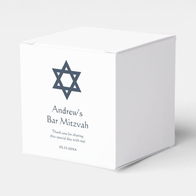 Mörk blått Pub Mitzvah-Personligen Presentaskar (Framsidan Sidan)