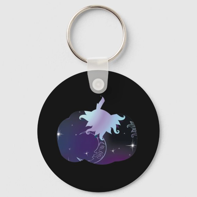 Mörk blått Pumpkin Nyckelring (Framsida)