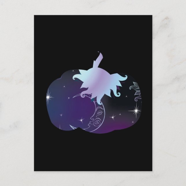 Mörk blått Pumpkin Vykort (Framsida)