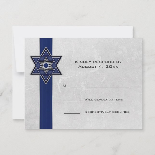 Mörk blått Rand Star Pub Mitzvah OSA Kort (Framsida)
