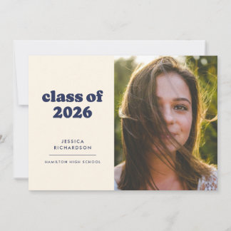 Mörk blått Retro Simpity Photo Studenten Meddelande