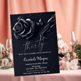 Mörk blått Ro Gothic 30års födelsedag Inbjudningar