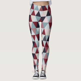 Mörk blått röda och Beige Triangles B Leggings