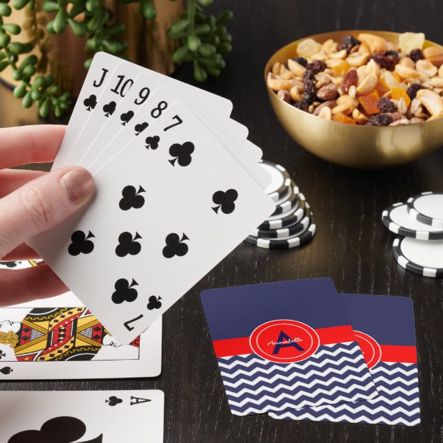 mörk blått rödbrun spelkort (På plats)