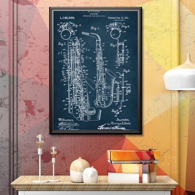 Mörk blått | Saxofonpatent Poster (Skapare uppladdad)