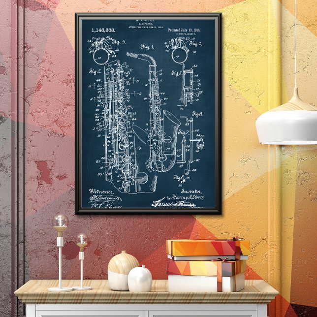 Mörk blått | Saxofonpatent Poster (Skapare uppladdad)