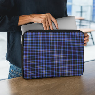 Mörk blått Scottish Tartan Laptop Fodral
