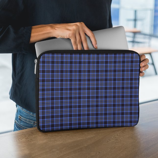 Mörk blått Scottish Tartan Laptop Fodral (Skapare uppladdad)