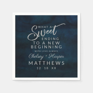 Mörk blått Silver Sweet Ending Pappersservett