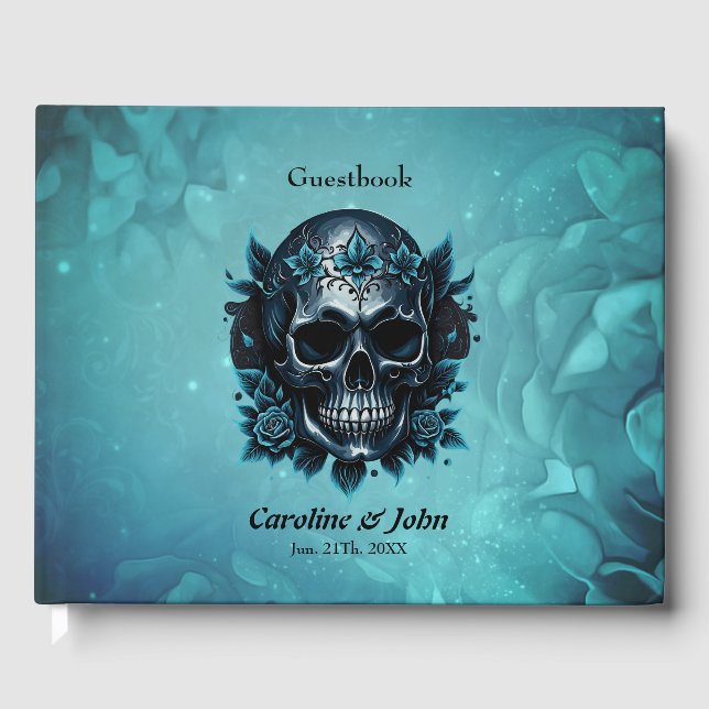 Mörk blått skalle med ro gästböcker (Framsida)