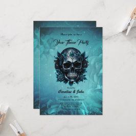 Mörk blått skalle med ro inbjudningar