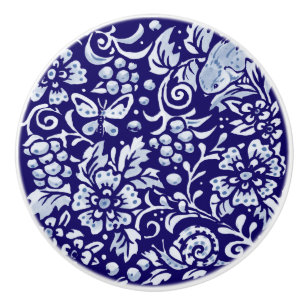 Mörk blått Snigel Woodland Animal Blommigt Cobalt Knopp