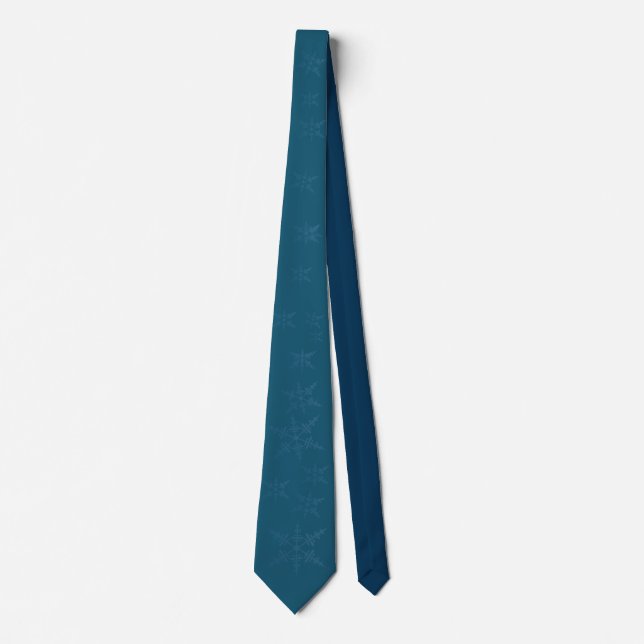 Mörk blått Snöflingor Neck Tie Slips (Framsida)
