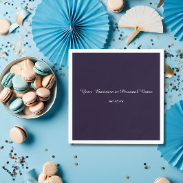 mörk blått solid färg-personlig pappersservett