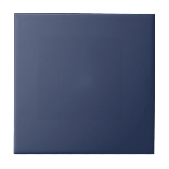 Mörk blått Solid Matches Blue & White Woodland Kakelplatta (Framsidan)