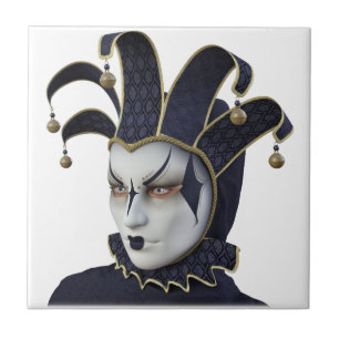 Mörk - blått som Venetian Carnivale maskerar Kakelplatta