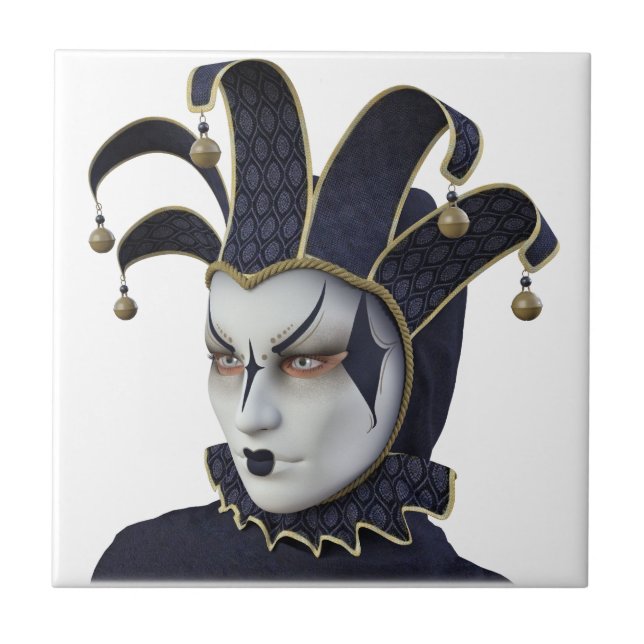 Mörk - blått som Venetian Carnivale maskerar Kakelplatta (Framsidan)