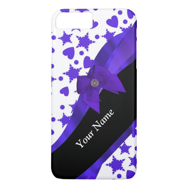 Mörk blått söt mönster personlig Case-Mate iPhone skal (Baksida)