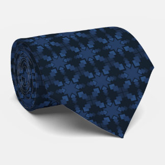 Mörk blått stenar Geometrical Mönster Necktie Slips