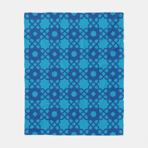 Mörk blått stjärnornas kvadrat - marockansk mosaik fleecefilt