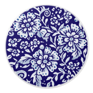 Mörk blått stor Blommigt design Woodland Navy Knopp
