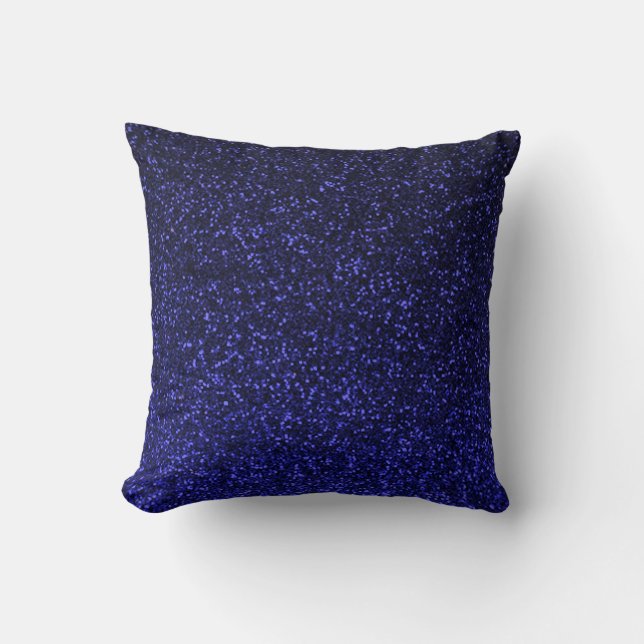 Mörk blått svart, glatt kudde glitter (Framsida)