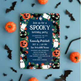 Mörk blått taloky Halloween Barns födelsedag Party Inbjudningar